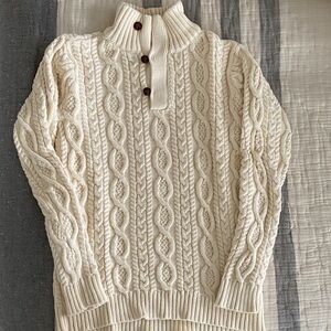 Hope and Henry Boys Cream Cable Knit Sweater
